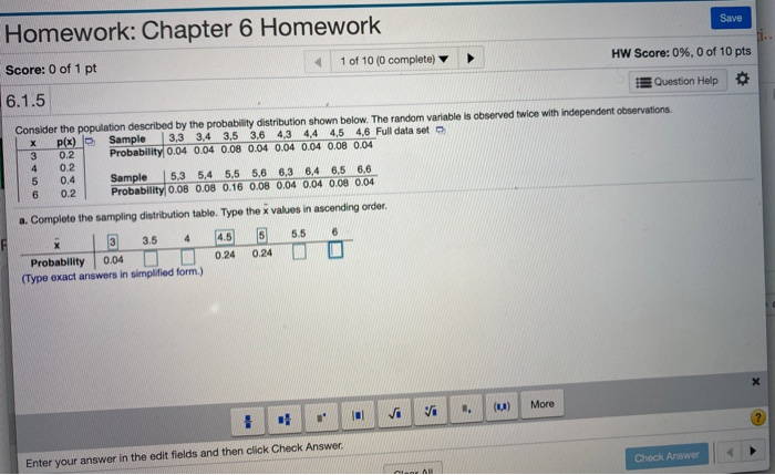 Solved Save Homework: Chapter 6 Homework 1 of 10 (0 | Chegg.com