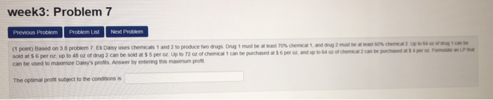 Solved week3: Problem 6 Previous Problem Problem List Next | Chegg.com