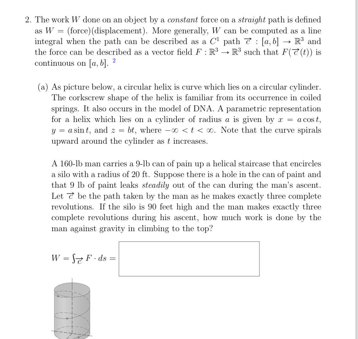 Solved The work W ﻿done on an object by a constant force on | Chegg.com