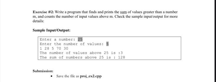 Solved Exercise #2: Write a program that finds and prints | Chegg.com