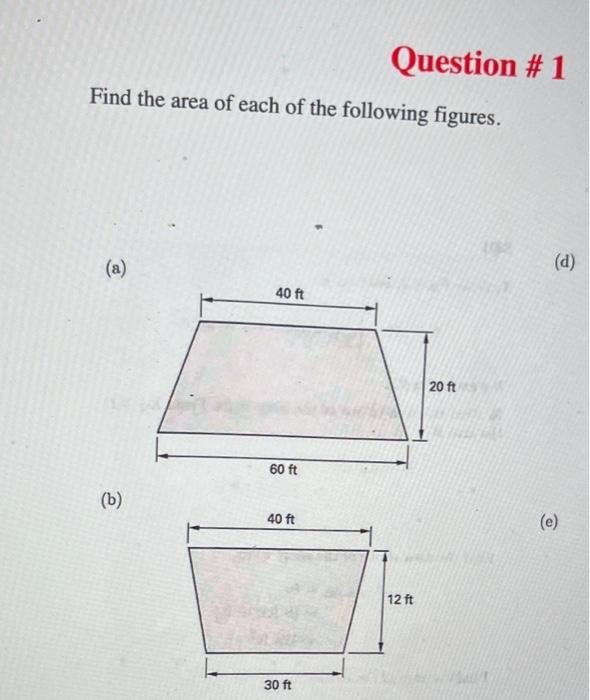 Solved Find the area of each of the following figures. (a) | Chegg.com