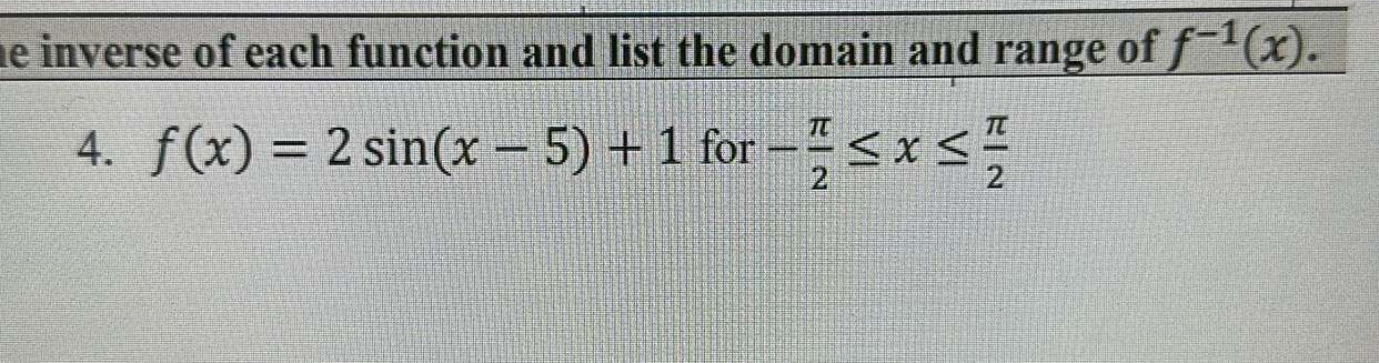 the domain of f of x is equal to sin inverse x