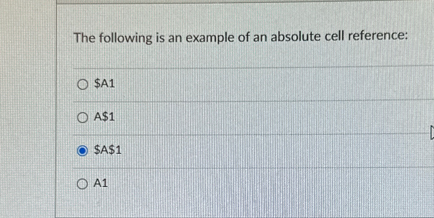 solved-the-following-is-an-example-of-an-absolute-cell-chegg