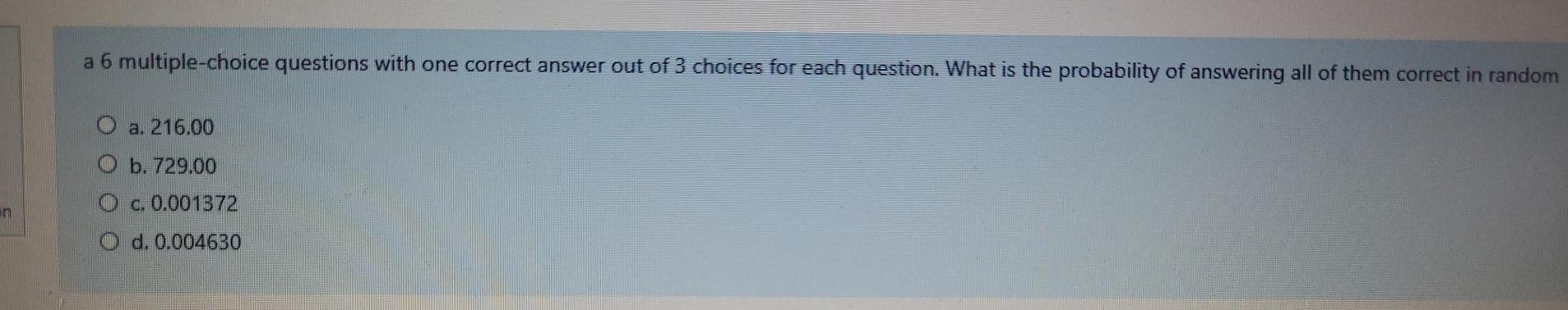Solved a 6 multiple-choice questions with one correct answer | Chegg.com