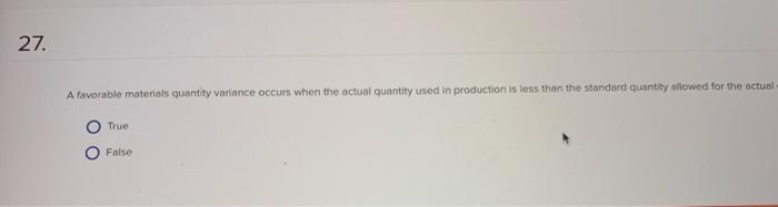 Solved 26. A spending variance is the difference between the | Chegg.com