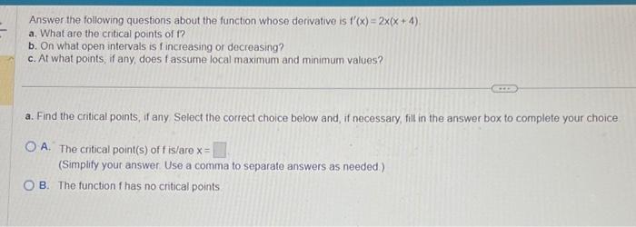 Solved Answer the following questions about the function | Chegg.com