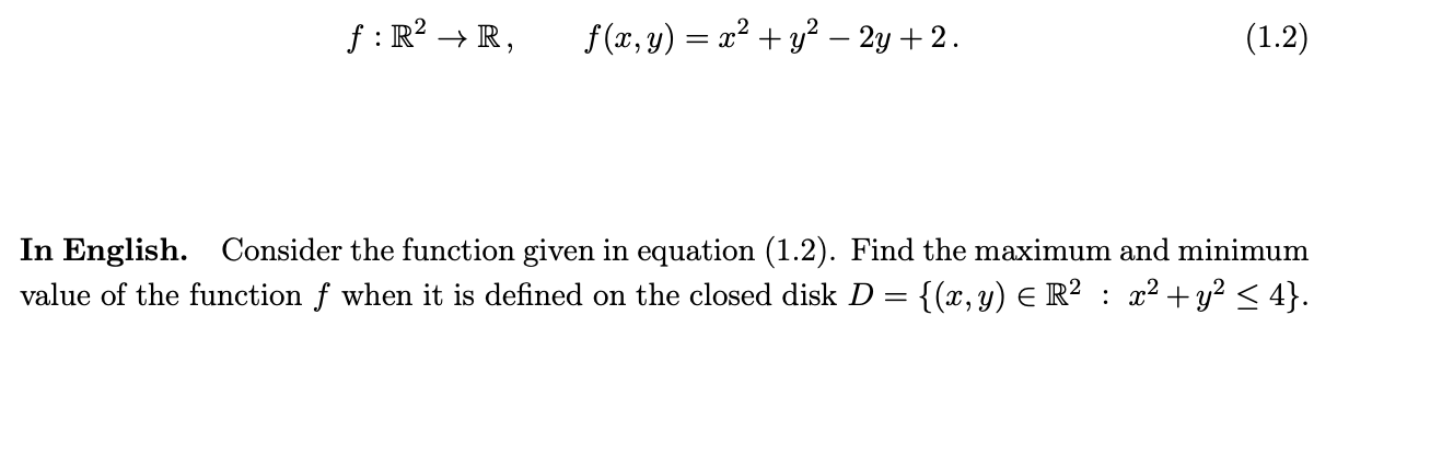 Solved F R2→r F X Y X2 Y2 2y 2 In English Consider The