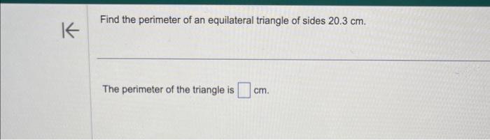 find the perimeter of an equilateral triangle whose side is 6.5 cm