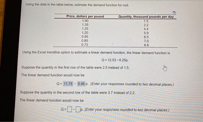 Solved Using the data in the table below, estimate the | Chegg.com