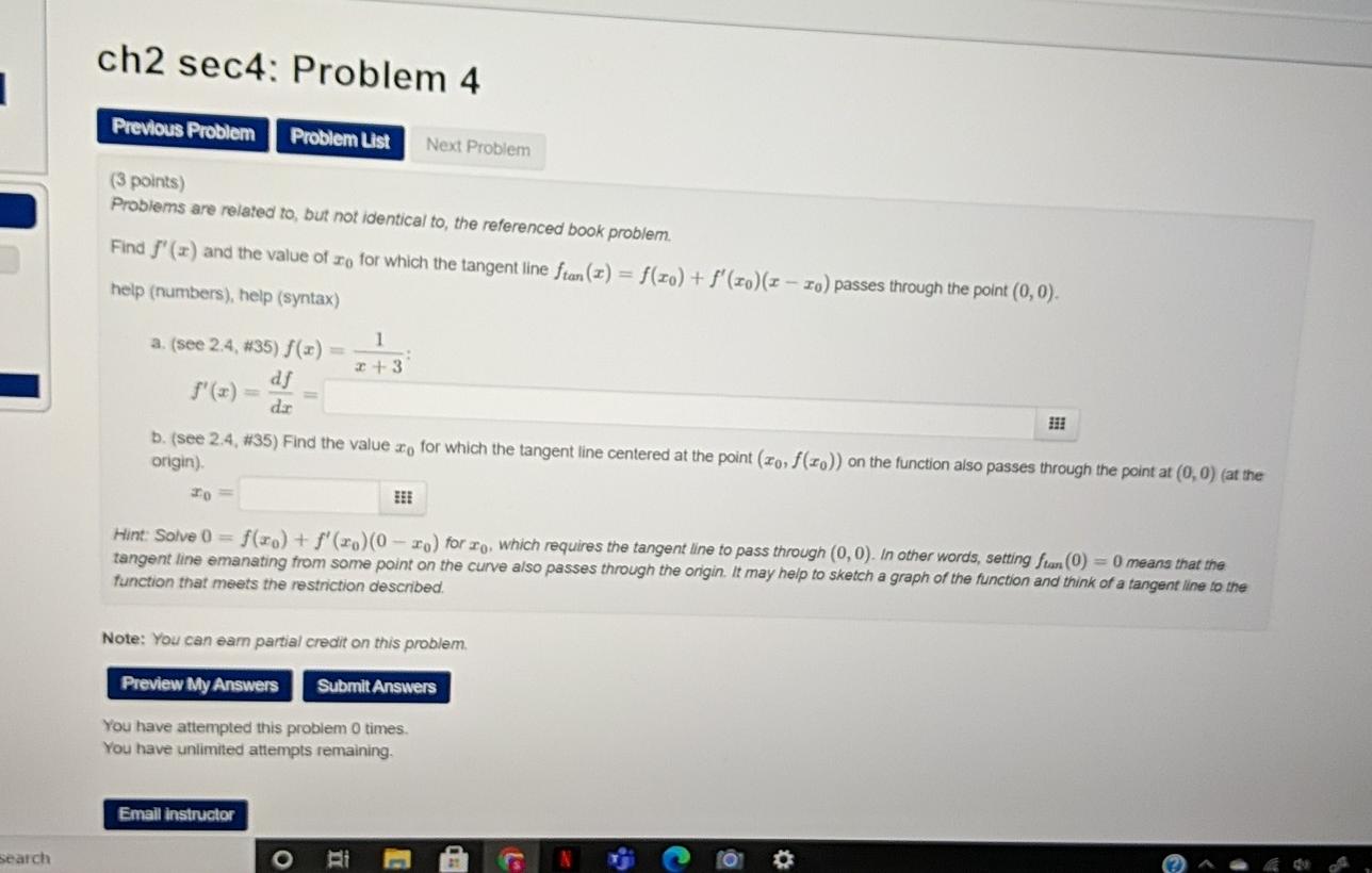 Solved ch2 sec4: Problem 4 Previous Problem Problem List | Chegg.com