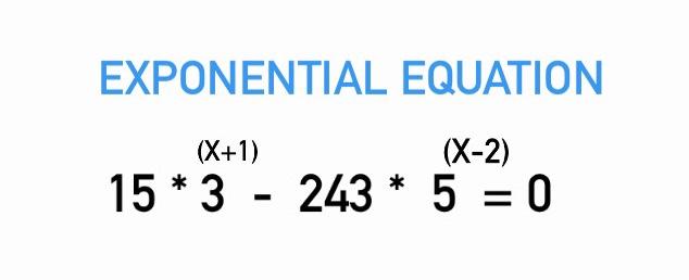 Solved EXPONENTIAL EQUATION (X+1) (X-2) 15 * 3 - 243 * 5 = 0 | Chegg.com