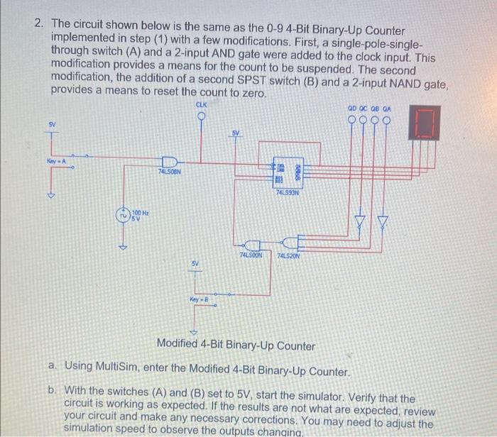 1. The Circuit Shown Below Is A 4-Bit Binary-Up | Chegg.com