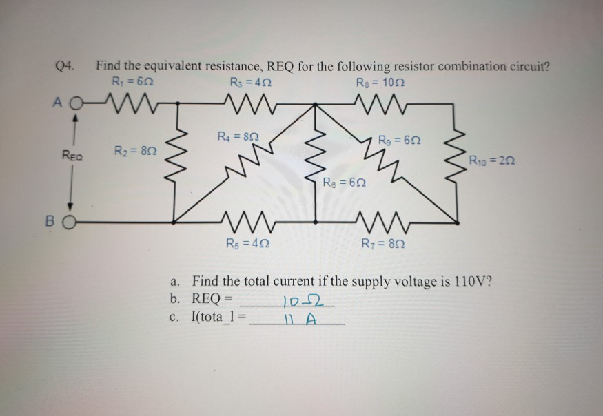 Solved 04. Find The Equivalent Resistance, REQ For The | Chegg.com