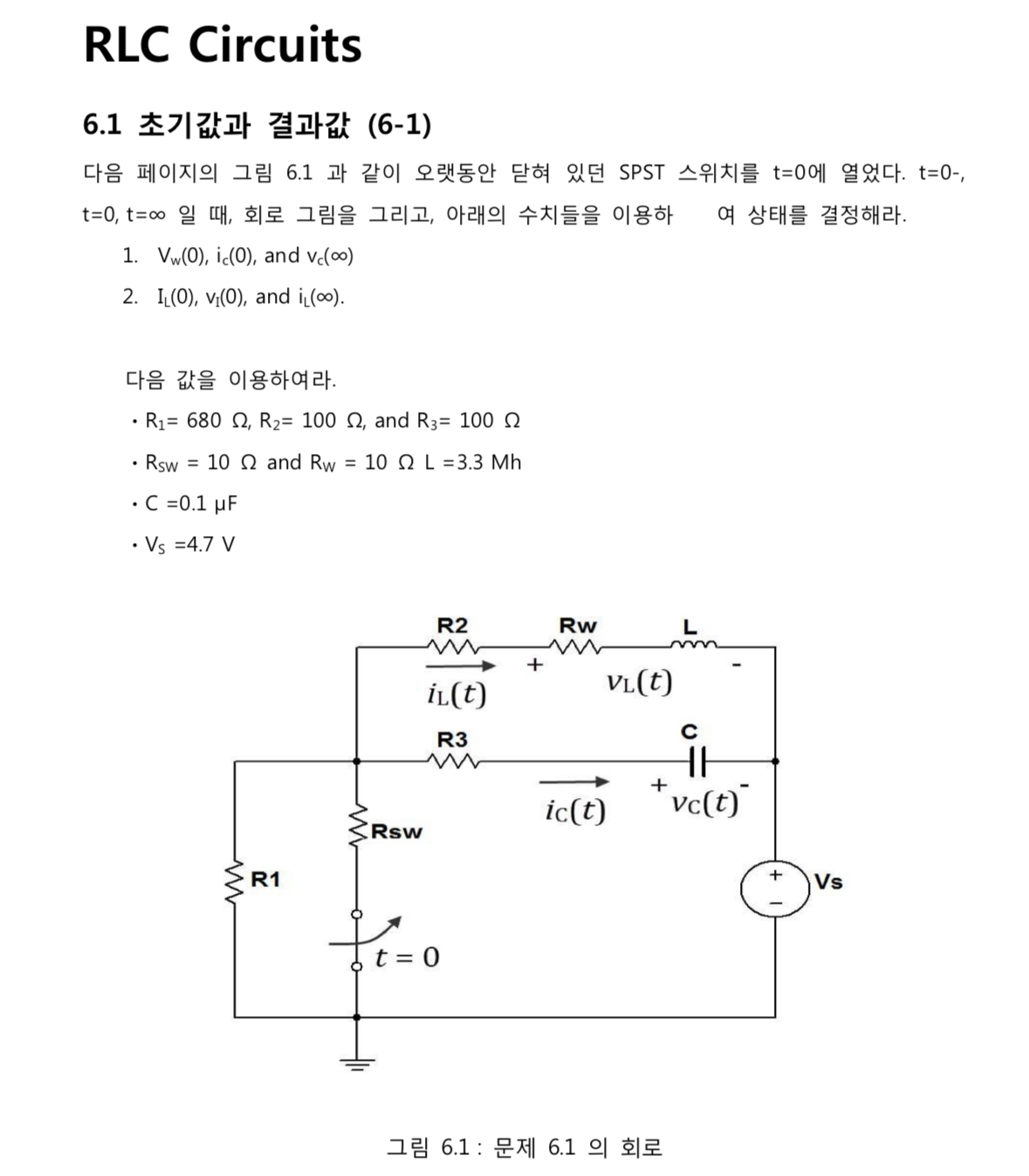 Solved by an EXPERT RLC CircuitsSwitch close lontime but t=0 ﻿switch ...