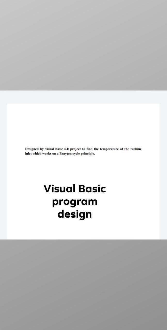 Solved Designed by visual basic 6.0 project to find the | Chegg.com