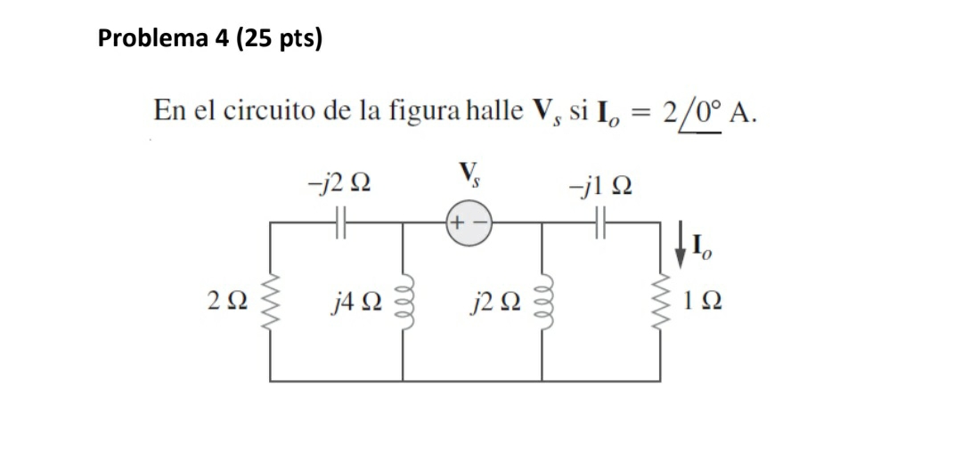 Solved Problema 4 (25 ﻿pts)En el circuito de la figura halle | Chegg.com