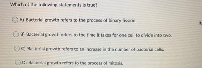 Solved Which Of The Following Statements Is True? Oa) | Chegg.com