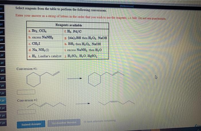 Solved [References Select Reagents From The Table To Perform | Chegg.com