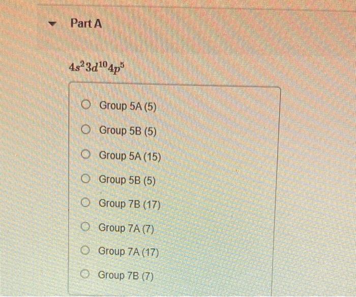 Solved Identify The Group Number Using Both A/B And 1 To 18 | Chegg.com