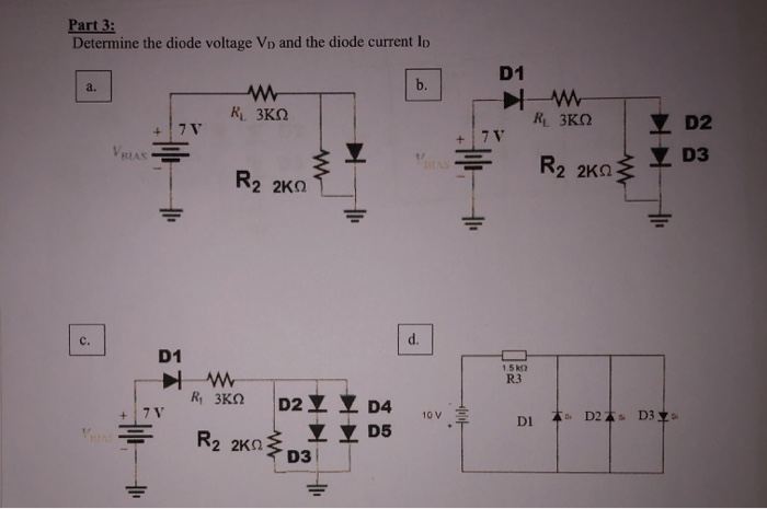 Part 3: Determine the diode voltage Vp and the diode | Chegg.com