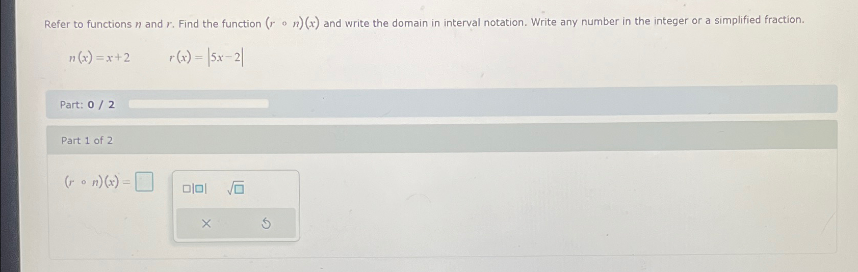 Solved Refer to functions n ﻿and r. ﻿Find the function | Chegg.com