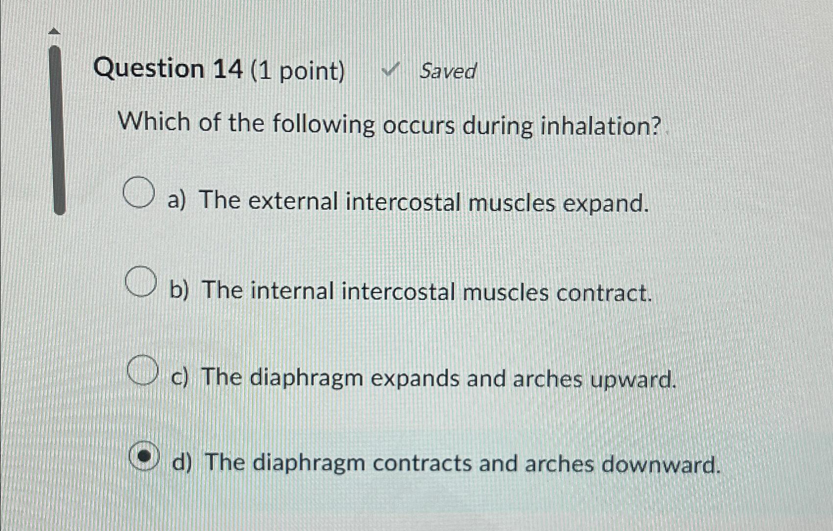 Solved Question 14 (1 ﻿point) ﻿SavedWhich of the following | Chegg.com
