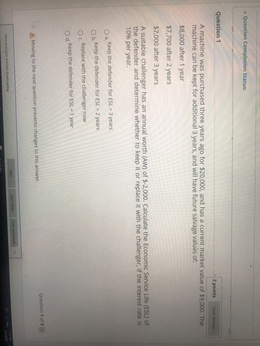 Solved Question Completion Status: Save Answer Question 1 2 | Chegg.com
