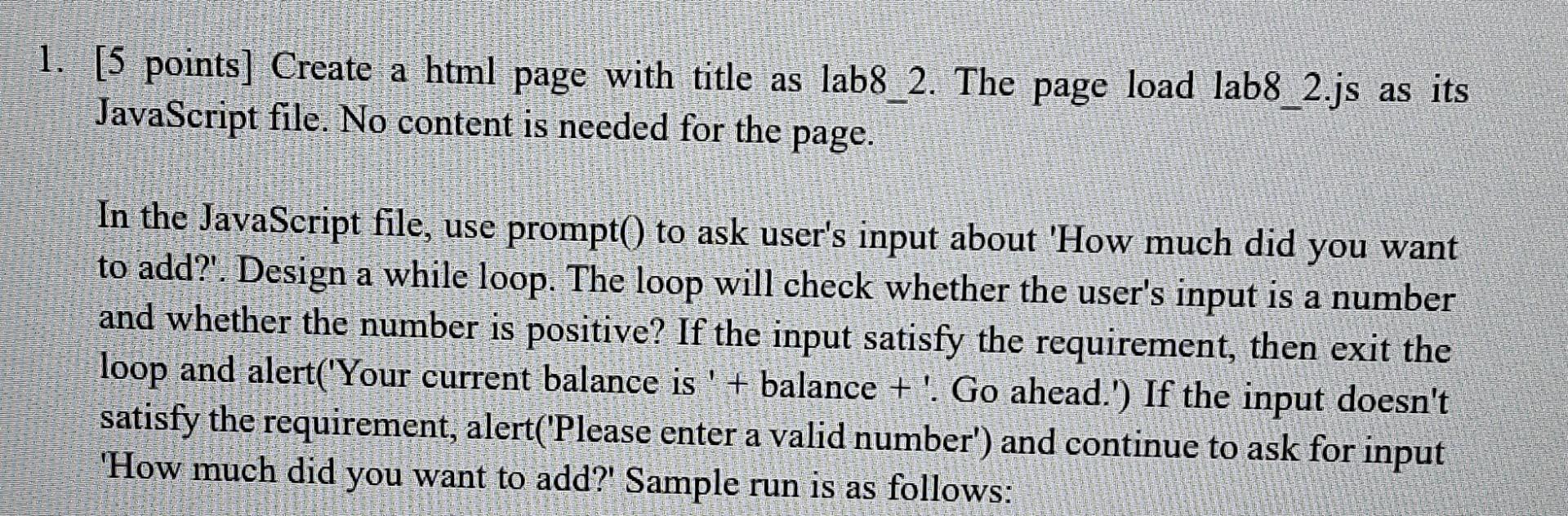 Solved 1. [5 points] Create a html page with title as | Chegg.com