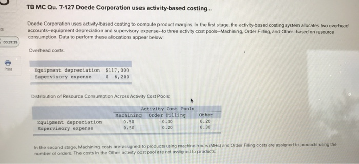 doede corporation uses activity based costing
