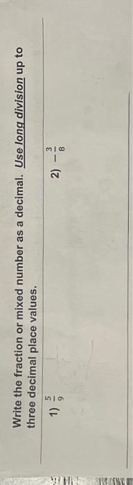 write the following mixed fraction in decimal form 5 3 10