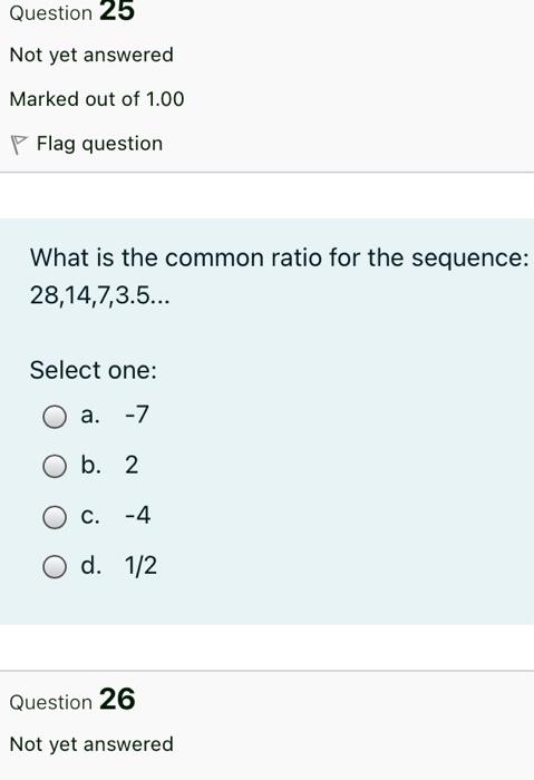 Solved Question 25 Not yet answered Marked out of 1.00 P | Chegg.com