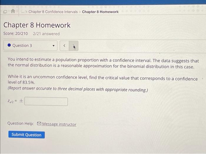 Solved Chapter 8 Confidence intervals Chapter 8 Homework | Chegg.com
