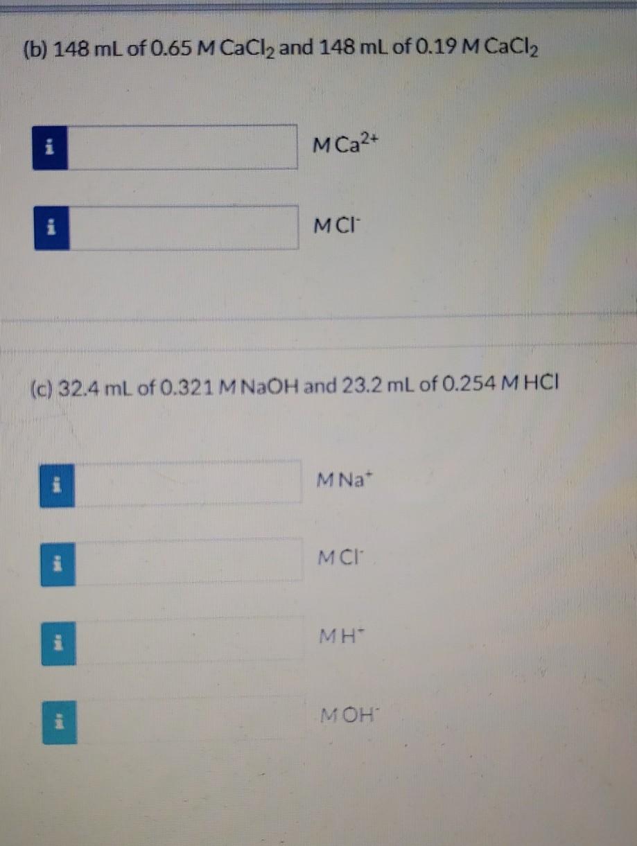 Solved Determine the molar concentration of each ion present | Chegg.com