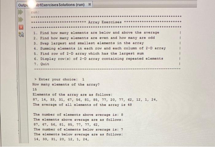 Solved Write Code In The Method BelowAboveAvg() In | Chegg.com