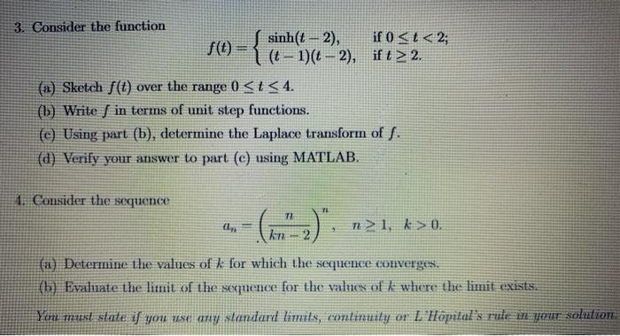 Solved 3. Consider the function if 0 1, k > 0. kn - 2 (a) | Chegg.com