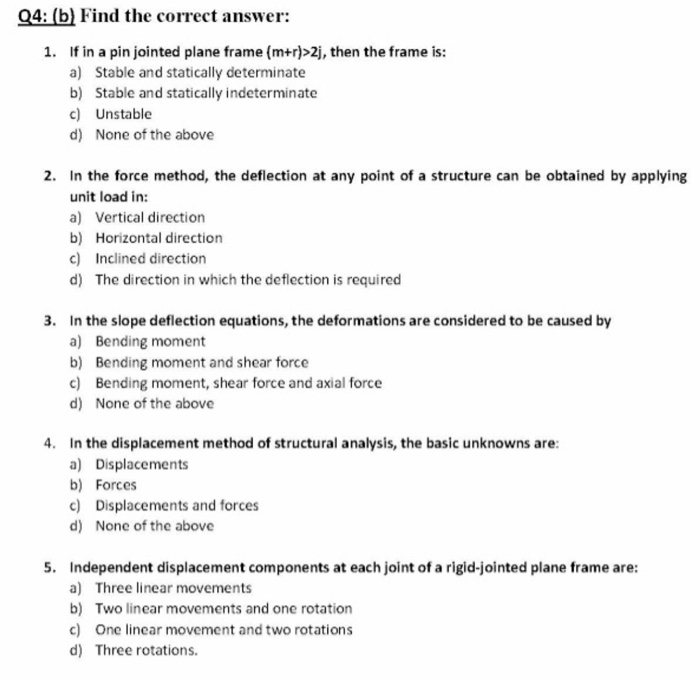 Solved Q4: (b) Find The Correct Answer: 1. If In A Pin | Chegg.com