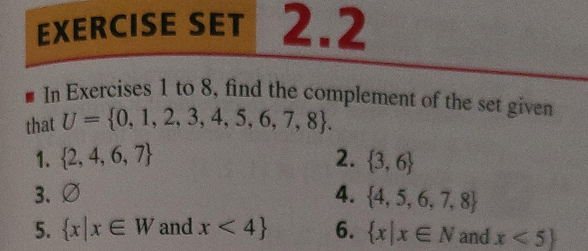 Solved EXERCISE SET 2.2 - In Exercises 1 to 8, find the | Chegg.com
