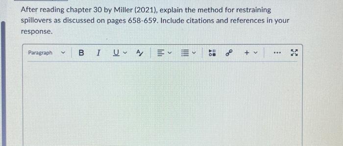 Solved After reading chapter 30 by Miller (2021), explain | Chegg.com