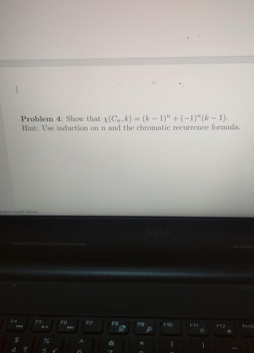 Solved Problem 4: Show that x(Cn.k) = (k – 1)