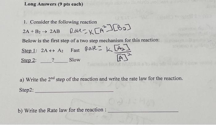 Solved Long Answers 9 Pts Each 1 Consider The Following 4086