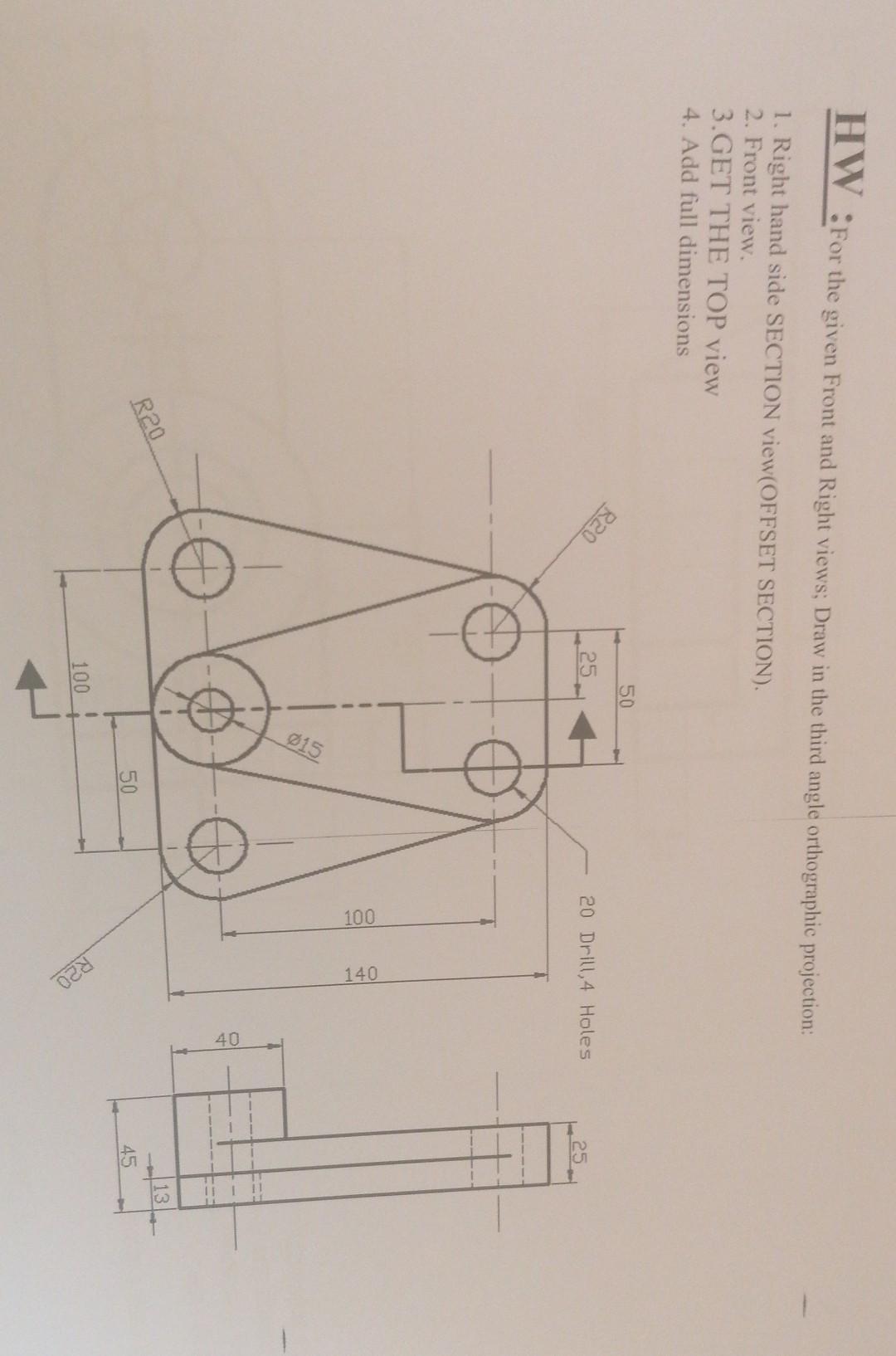 Solved HW :For the given Front and Right views; Draw in the | Chegg.com