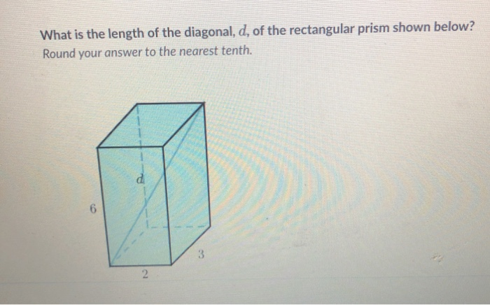 Solved What is the length of the diagonal, d, of the | Chegg.com