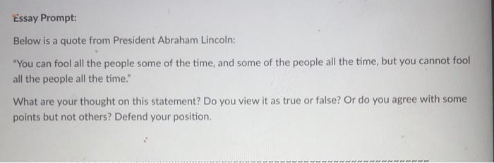 was lincoln a good president essay