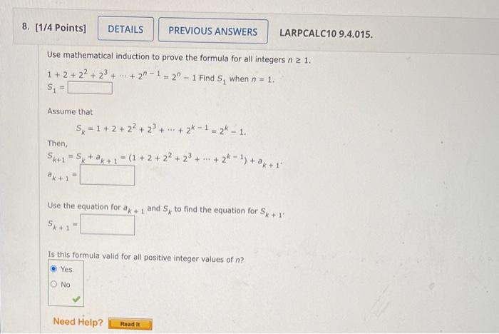 Solved 8. [1/4 Points] DETAILS PREVIOUS ANSWERS LARPCALC10 | Chegg.com