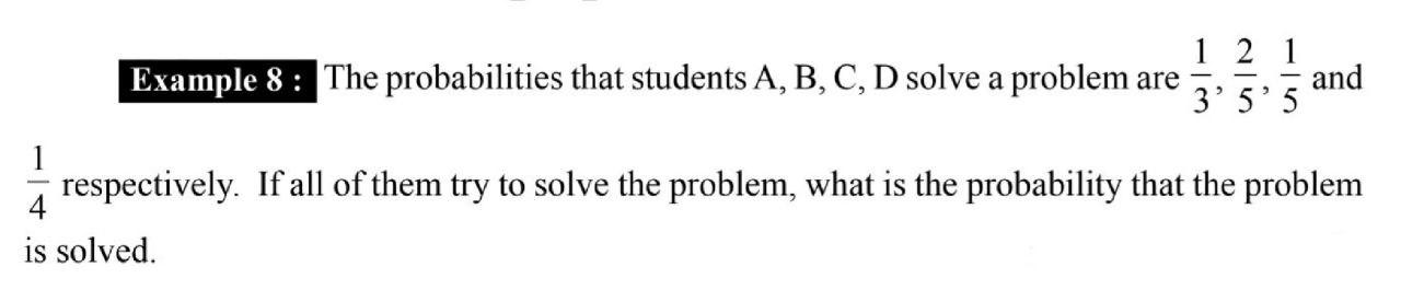 Solved 1 2 1 Example 8 : The probabilities that students A, | Chegg.com