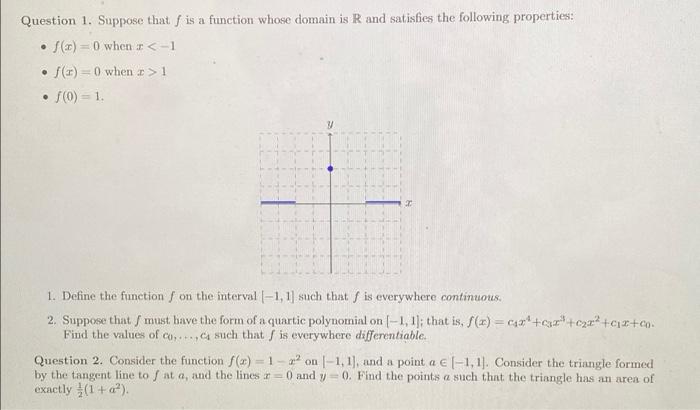 Solved Question 1. Suppose that is a function whose domain | Chegg.com