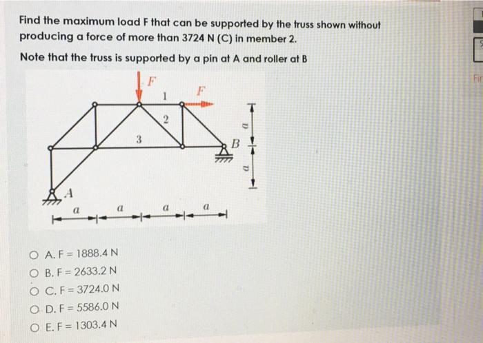 Solved Find the maximum load F that can be supported by the | Chegg.com