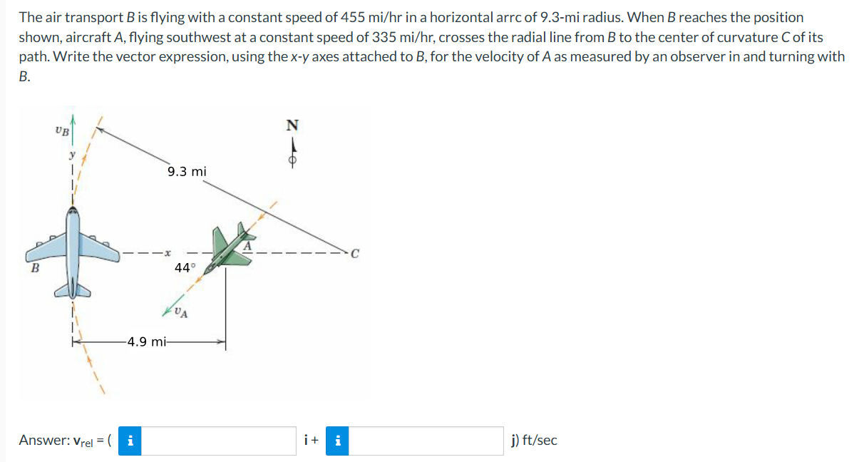 Solved The air transport B is ﻿flying with a constant speed | Chegg.com