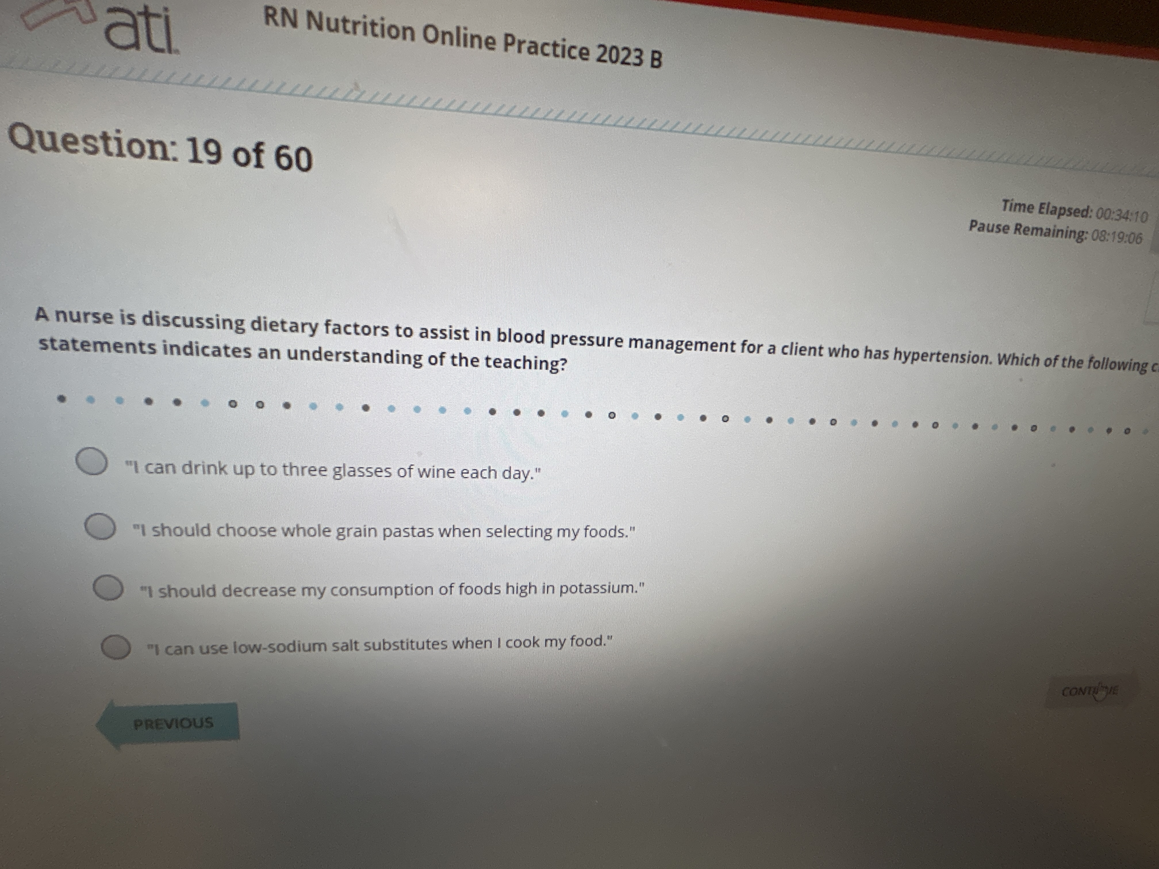 Solved A nurse is discussing dietary factors to assist in