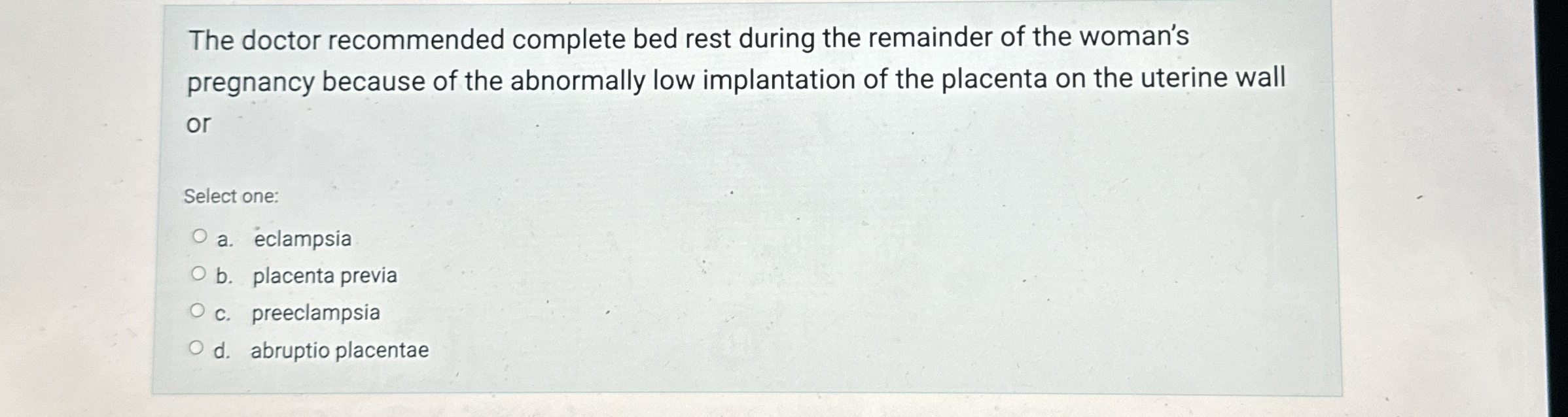 Solved The doctor complete bed rest during the